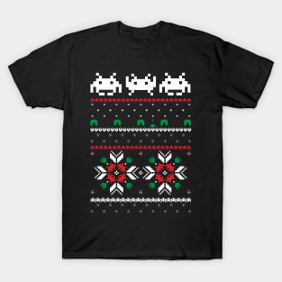 Retro Space Video Game 8 bit Pixel Ugly Christmas Sweater T-Shirt